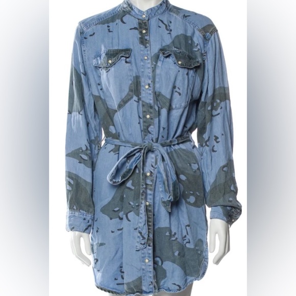 ALL SAINTS DENIM MIDI SHIRT DRESS - Picture 13 of 13